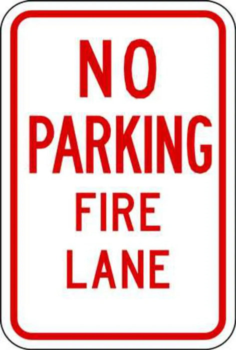 ZING No Parking Fire Lane, HIP, 12x18, Alum