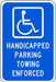 ZING Handicap Parking, white/blue, HIP, 12x18