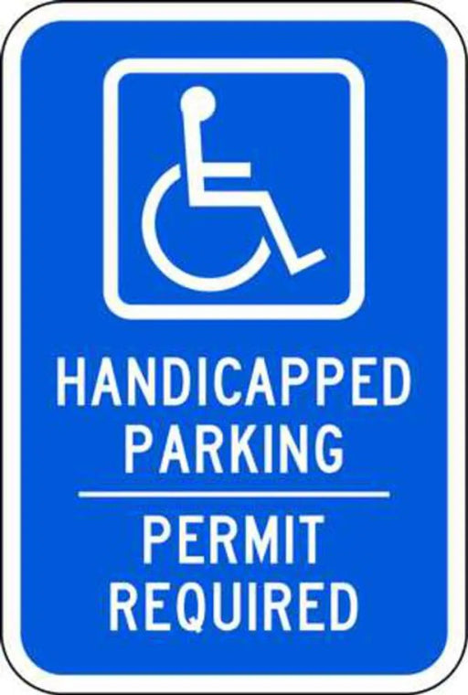 ZING Handicap Parking, Blue/white, HIP, 12x18