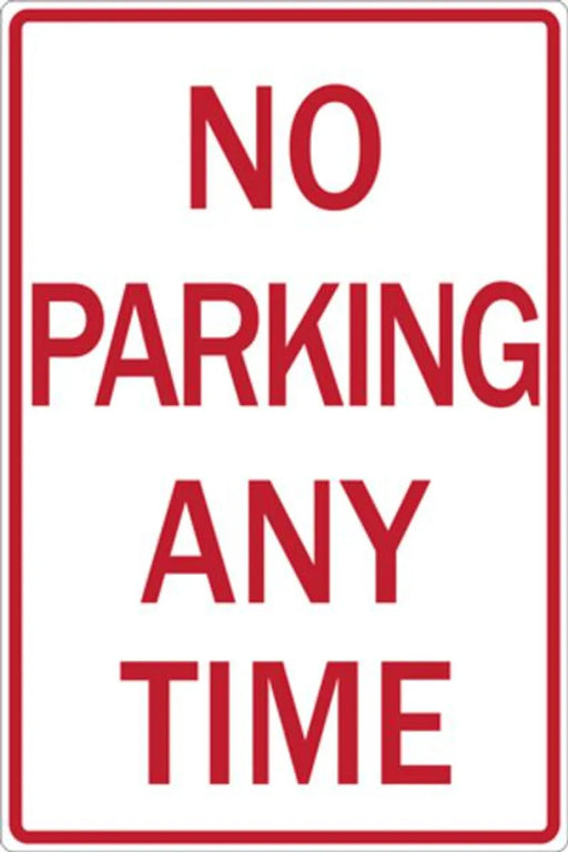 ZING No Parking Anytime, Red/white, HIP 12x18