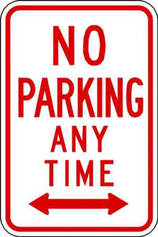 ZING No Parking Anytime w/arrow, EGP, 12x18