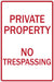 ZING Parking Private Property No 12x18