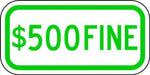 ZING $500 Fine, Green/white, EGP, 12x6