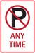 ZING Parking No Parking Any Time, EGP, 12 x18