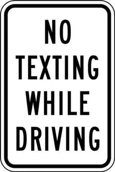 ZING NO TEXTING WHILE DRIVING, HIP, 12x18