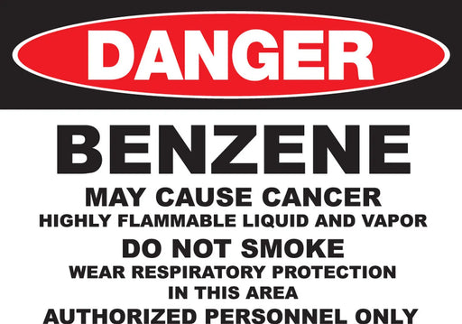 ZING DANGER, 10x14", Benzene, Adhesive