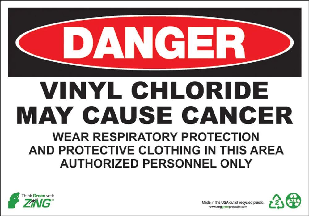 ZING DANGER, 10x14, VINYL CHLORIDE MAY CAUSE