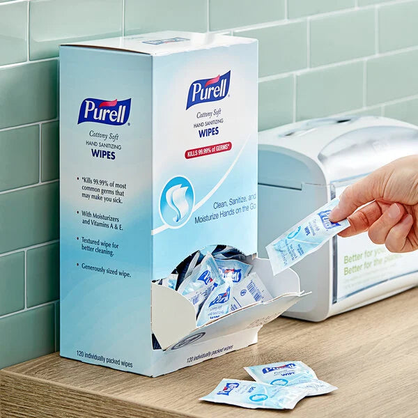 Clearance - Purell Cottony Soft Hand Sanitizing Wipes 120-pk