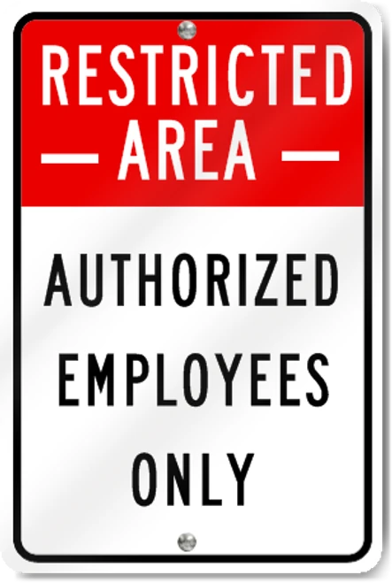 ZING Parking Sign Restricted Area, Auth Empl