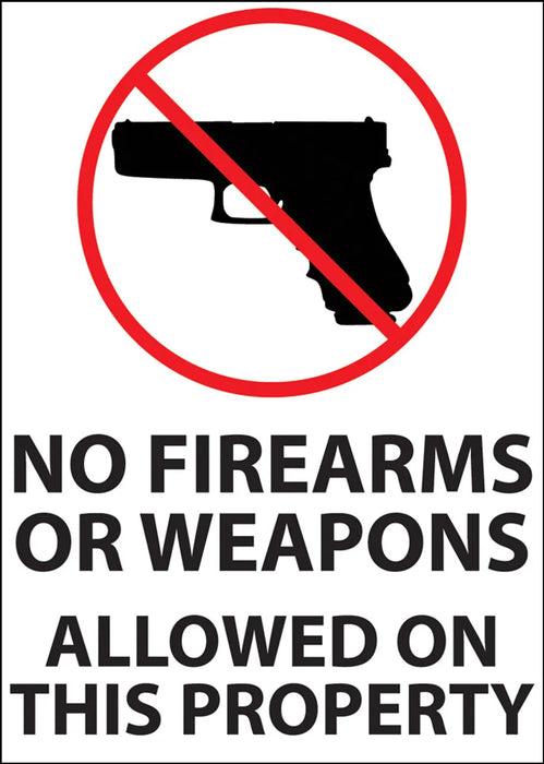 ZING Label, 5x7, No Firearms Allowed, 2-pk