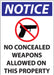 ZING Concealed Carry Sign MO & WI 14Hx10W, SA