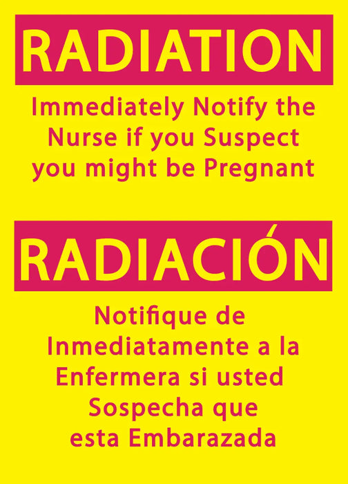 ZING Radiation Notify Nurse 14x10, Plastic