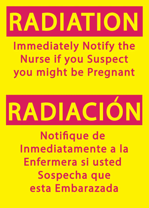 ZING Radiation Notify Nurse 14x10, Plastic