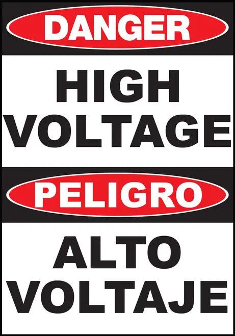 ZING Bilingual,DANGER, High Voltage 14X10