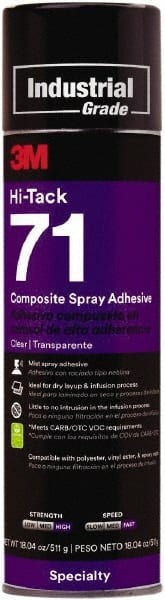 Spray Adhesive: 18.04 oz Aerosol Can, Clear