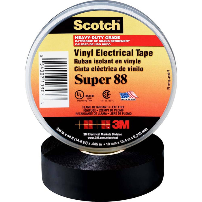 2" x 110' x 8.5 mil Black Vinyl Electrical Tape