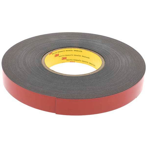 Black Double-Sided Acrylic Foam Tape: 7/8" Wide, 20 yd Long, 47 mil Thick, Acrylic Adhesive