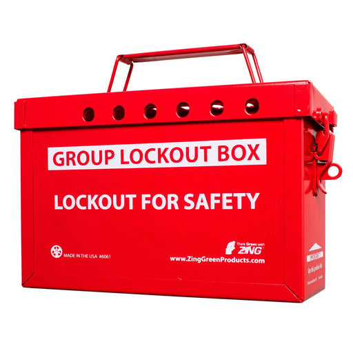 ZING Group Lockout Box - Stainless Steel, Red