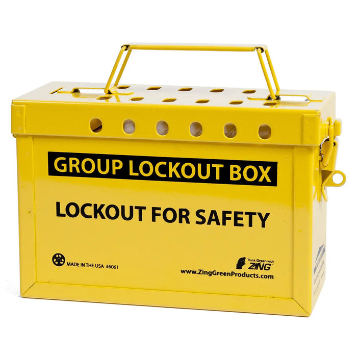 ZING Group Lockout Box - Stainless Steel, Ylw