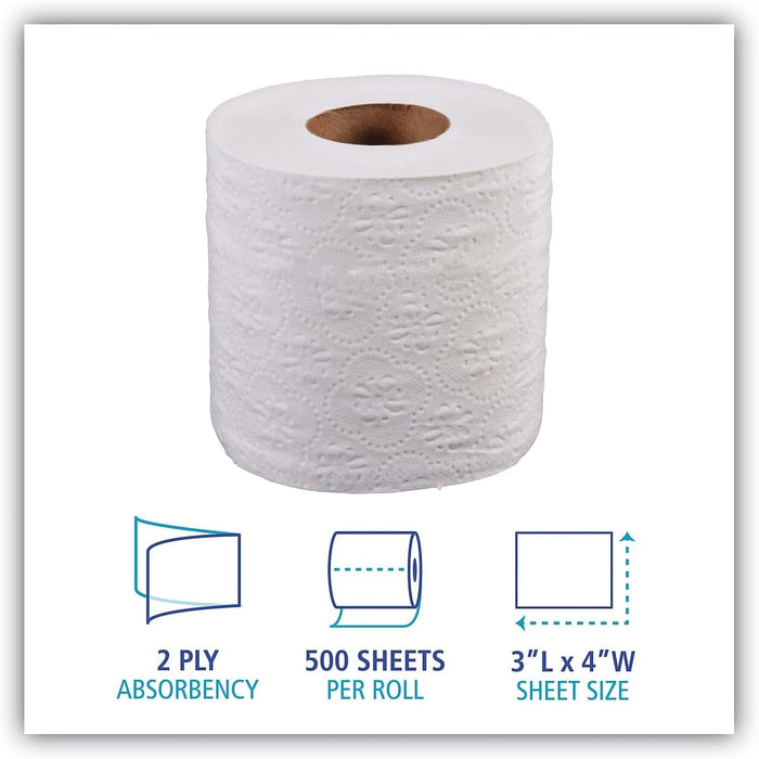 Boardwalk BWK6145 2-Ply Septic Safe Toilet Tissue - White (96/Carton)