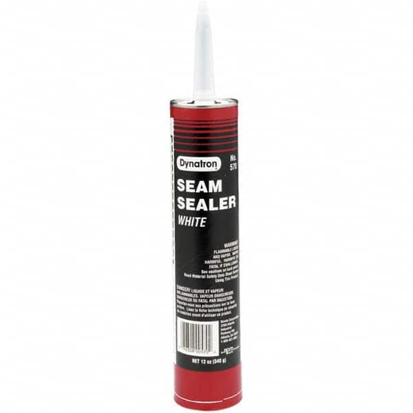 Seam Sealant: 12 oz Cartridge, White, Elastic Sealer