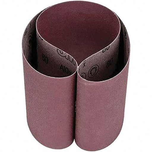 Abrasive Belt: 6" Wide, 48" Long, 80 Grit, Aluminum Oxide