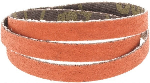 Abrasive Belt: 1/4" Wide, 18" Long, 120 Grit, Ceramic