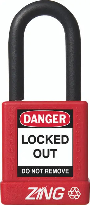 ZING Padlock, Red, Keyed Different