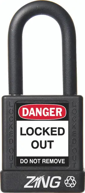 ZING Padlock, Black, Keyed Alike