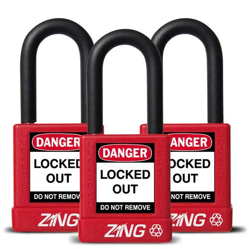 ZING Padlock, Yellow-3 pack, Keyed Alike