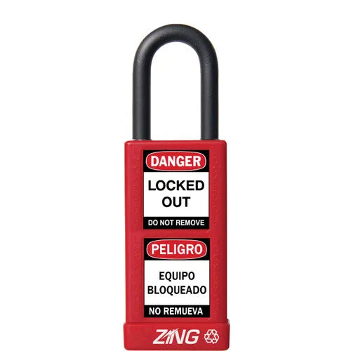 ZING Padlock Long Body Keyed Different, Prpl