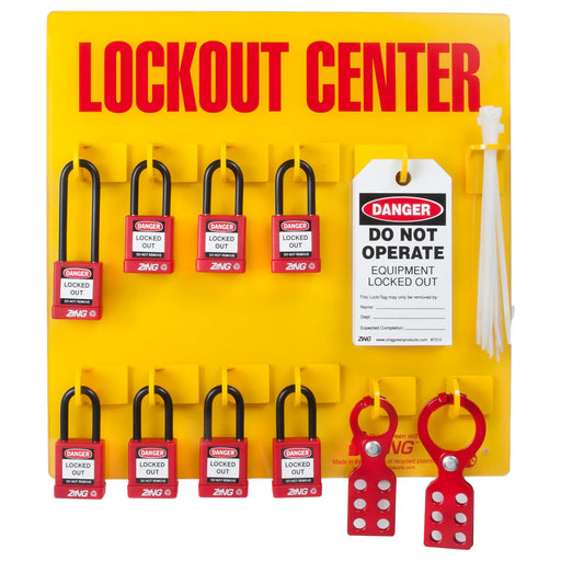 ZING Lockout Tagout Station - 8 Padlocks