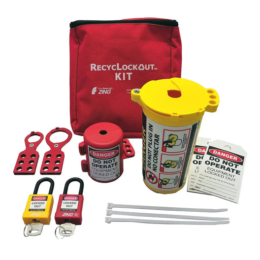 ZING Lockout Tagout Kit - 11 Components, Plug