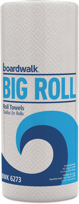 Boardwalk 6273 Perforated Paper Towel Roll, 2-Ply, White, 11 x 8 1/2, 250/Roll, 12 Rolls/Carton