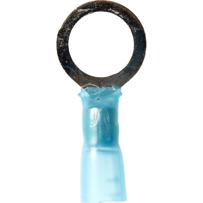 Circular Ring Terminal: Partially Insulated, 16 to 14 AWG, Crimp Connection