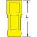 Wire Disconnect: Female, Yellow, Nylon Heat Shrink, 12-10 AWG, 1/4" Tab Width