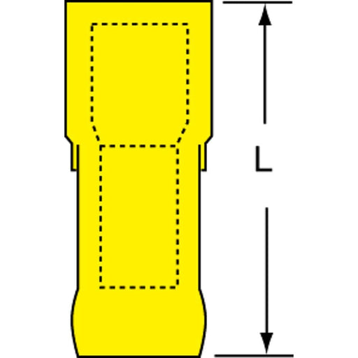 Wire Disconnect: Female, Blue, Vinyl, 16-14 AWG, 1/4" Tab Width