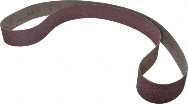 Abrasive Belt: 2" Wide, 72" Long, 36 Grit, Aluminum Oxide