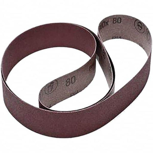 Abrasive Belt: 2" Wide, 72" Long, 80 Grit, Aluminum Oxide