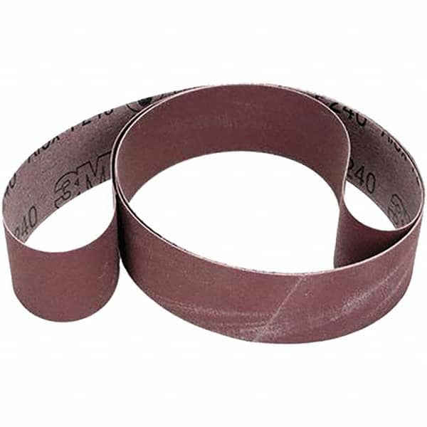 Abrasive Belt: 2" Wide, 72" Long, 240 Grit, Aluminum Oxide