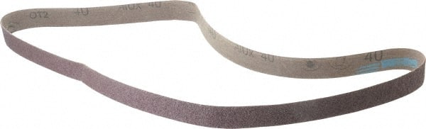 Abrasive Belt: 1" Wide, 42" Long, 40 Grit, Aluminum Oxide