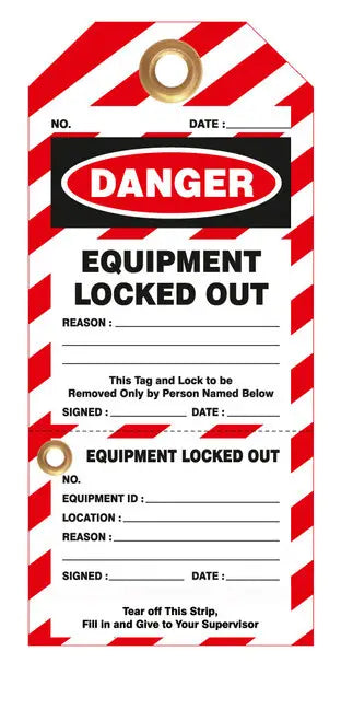 ZING Lockout Tag, EQUIPMENT LOCKED OUT Pkg/10