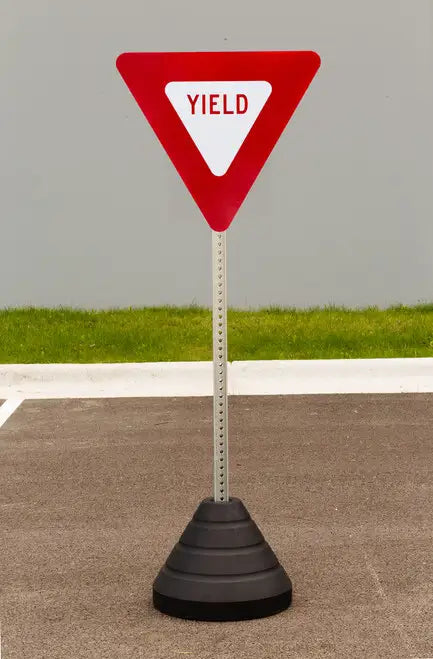 ZING Sign Base 72 lb, Post and 24" Yield Sign