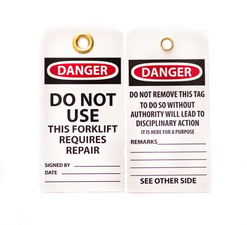 ZING Lockout Tag 10/PK DANGER DO NOT USE FORK