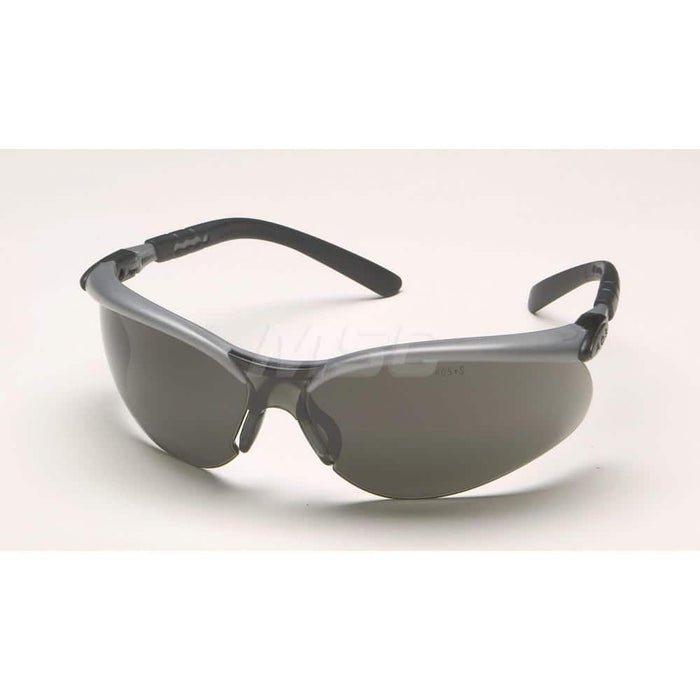 Safety Glass: Anti-Fog & Scratch-Resistant, Polycarbonate, Gray Lenses, Half-Framed, UV Protection