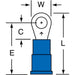 Circular Ring Terminal: Partially Insulated, 16 to 14 AWG, Crimp Connection