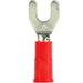 Standard Fork Terminal: Red, Vinyl, Partially Insulated, #8 Stud, Crimp