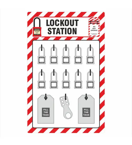 ZING Lockout Station Shadow Board, 10 Padlock