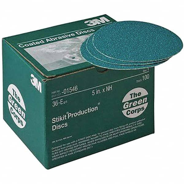 PSA Disc: 5" Disc Dia, 36 Grit, Aluminum Oxide