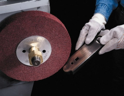 Deburring Wheel:  12" Dia,  1" Face Width,  5" Hole,  Density 6 N/A Aluminum Oxide